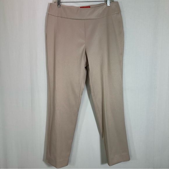 Krazy Larry 🌻 Women's Tan Textured Pull on Pants Sz 10 - Picture 1 of 9